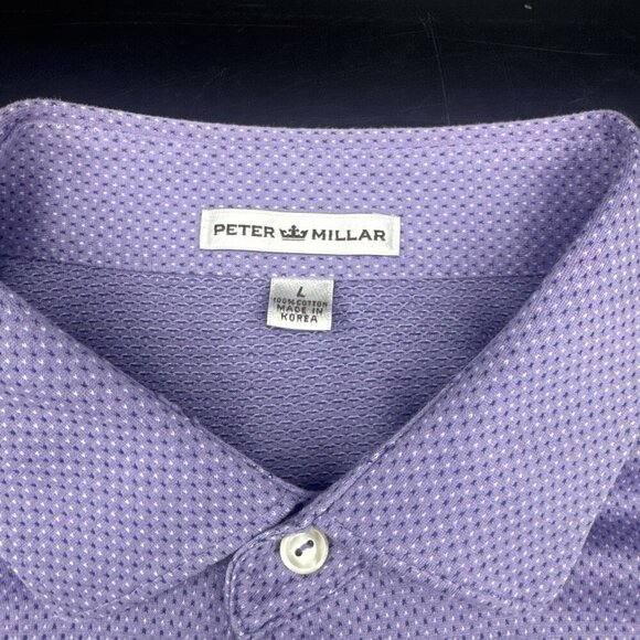 Peter Millar Men’s Purple Cotton Performance Golf Polo Sz L - Picture 5 of 8